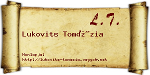 Lukovits Tomázia névjegykártya